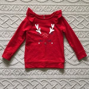 Red ruffle sweatshirt